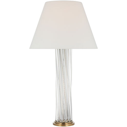 Paloma Contreras Bouquet 32.5 inch 15.00 watt Clear Glass Rods and Hand-Rubbed Antique Brass Table Lamp Portable Light, Large
