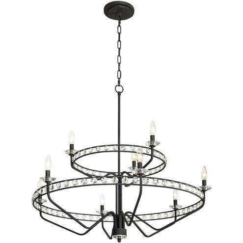 Monroe 9 Light 40 inch Carbon Black Chandelier Ceiling Light