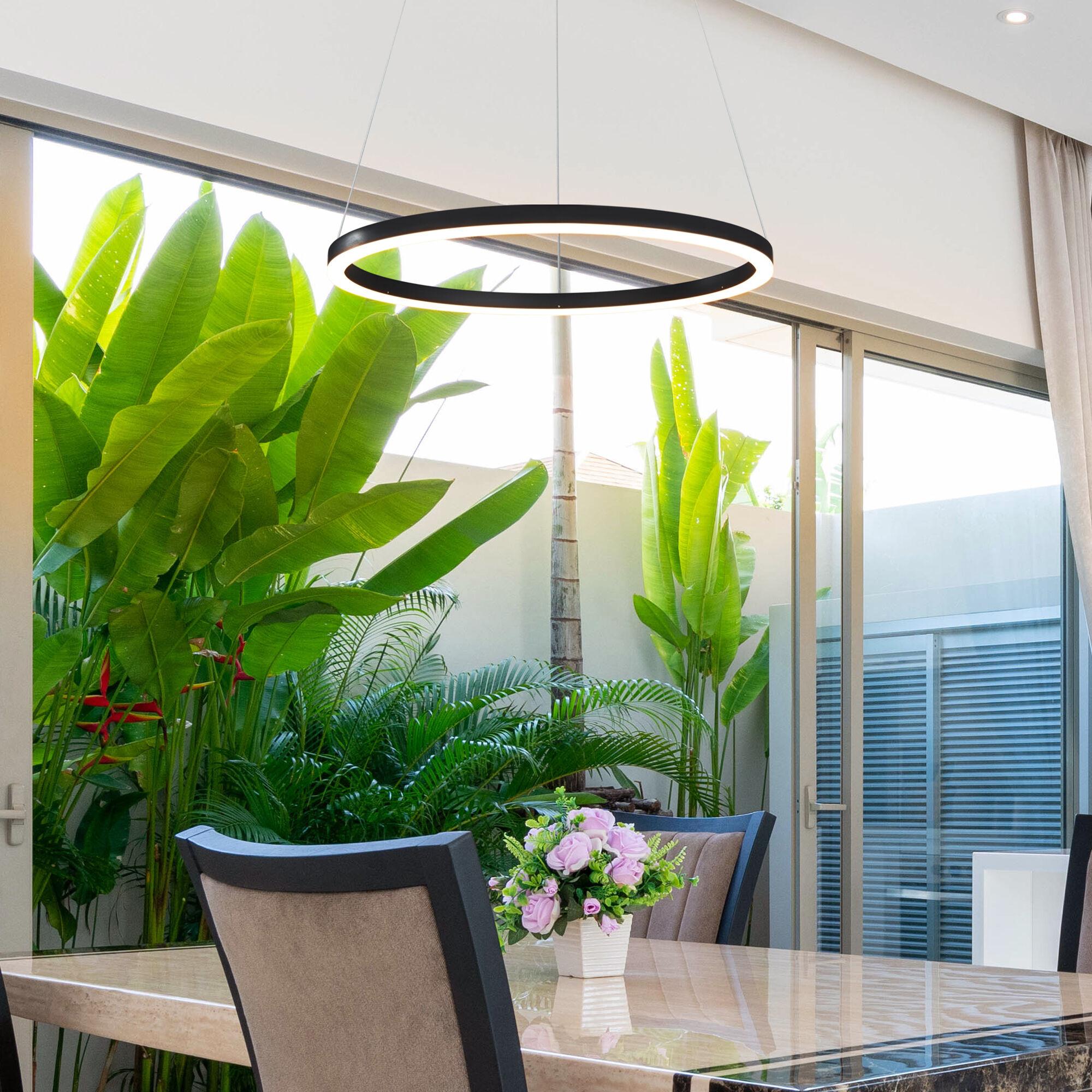 Tania 23.5 inch Black Pendant/Chandelier Ceiling Light