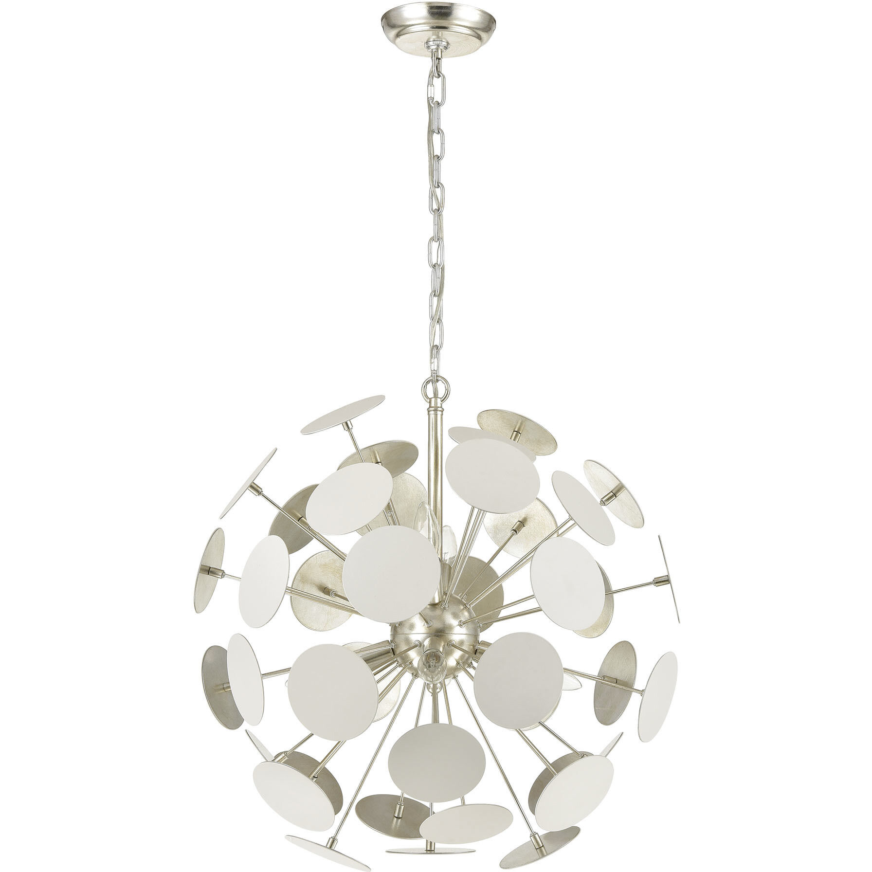 Modish 6 Light 21 inch Matte White Chandelier Ceiling Light