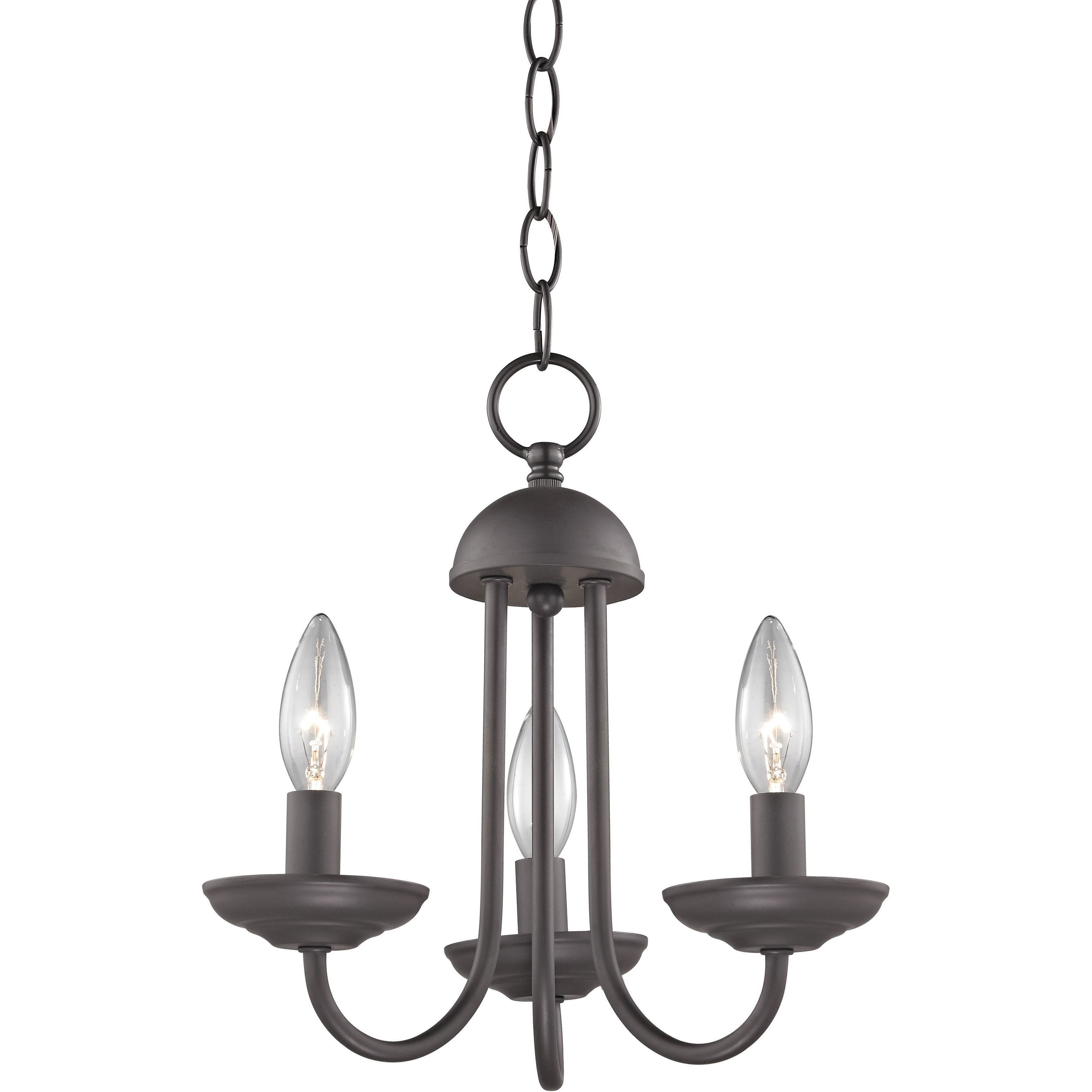 Montgomery 3 Light 12 inch Oil Rubbed Bronze Chandelier Ceiling Light