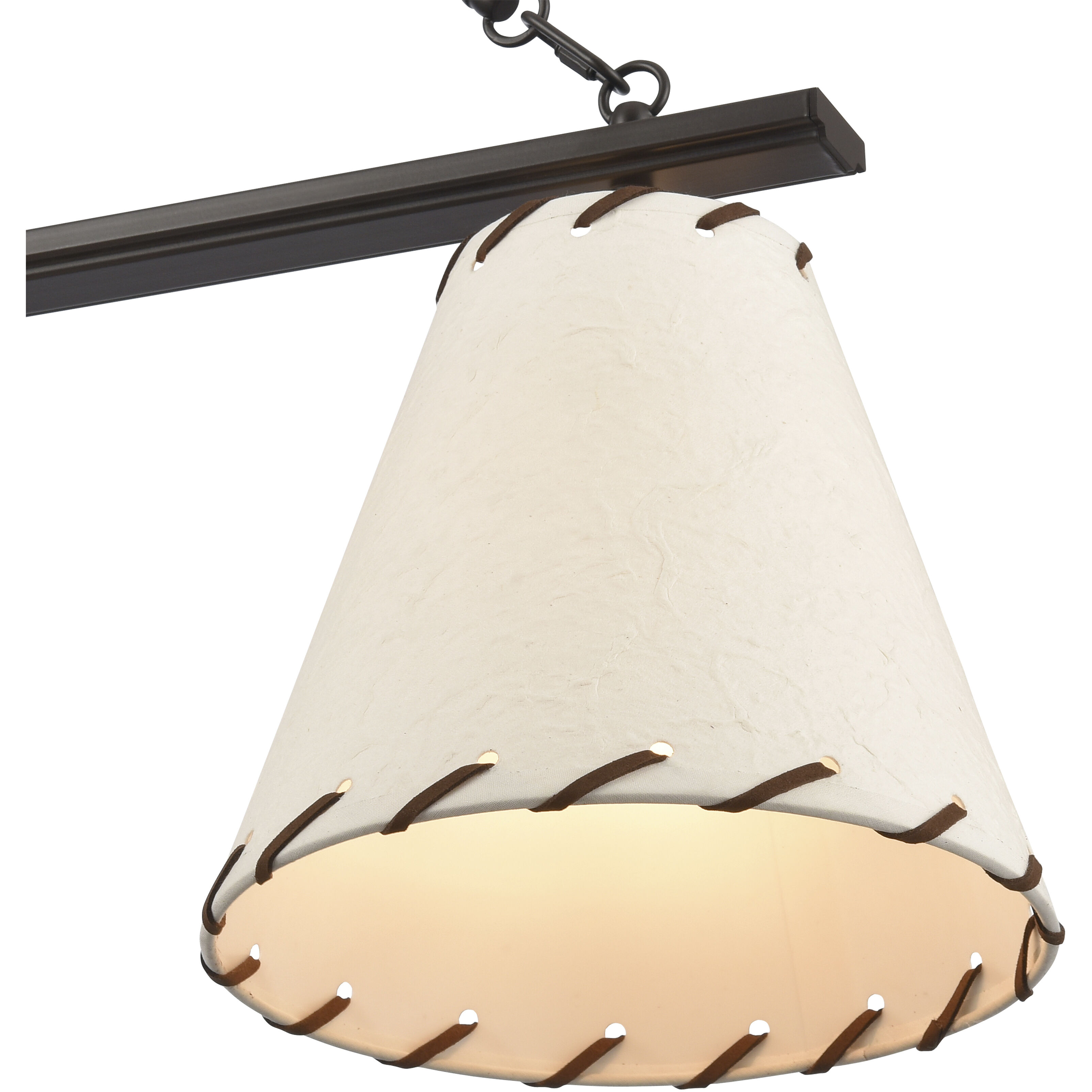 Marion 3 Light 36 inch Oil Rubbed Bronze with Natural Linear Chandelier Ceiling Light