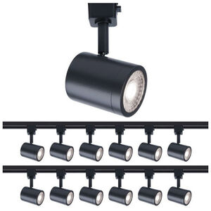 WAC Lighting Charge 1 Light 120 Black Track Head Ceiling Light in H Track, H Track Fixture  H-8010-30-BK-12 - Open Box