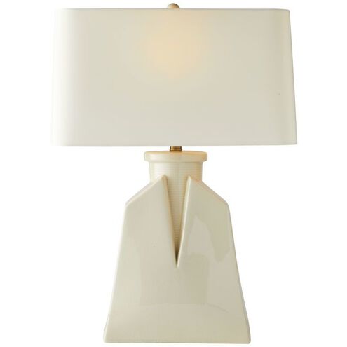 Cera 150.00 watt Ivory Crackle Table Lamp Portable Light
