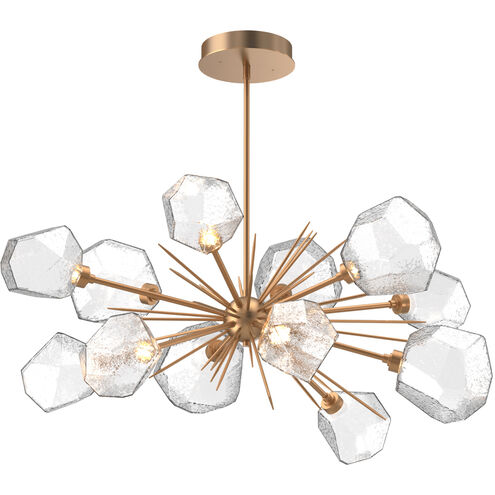 Gem LED 48.3 inch Novel Brass Linear Pendant Ceiling Light in 3000K LED, Clear, Oval Starburst