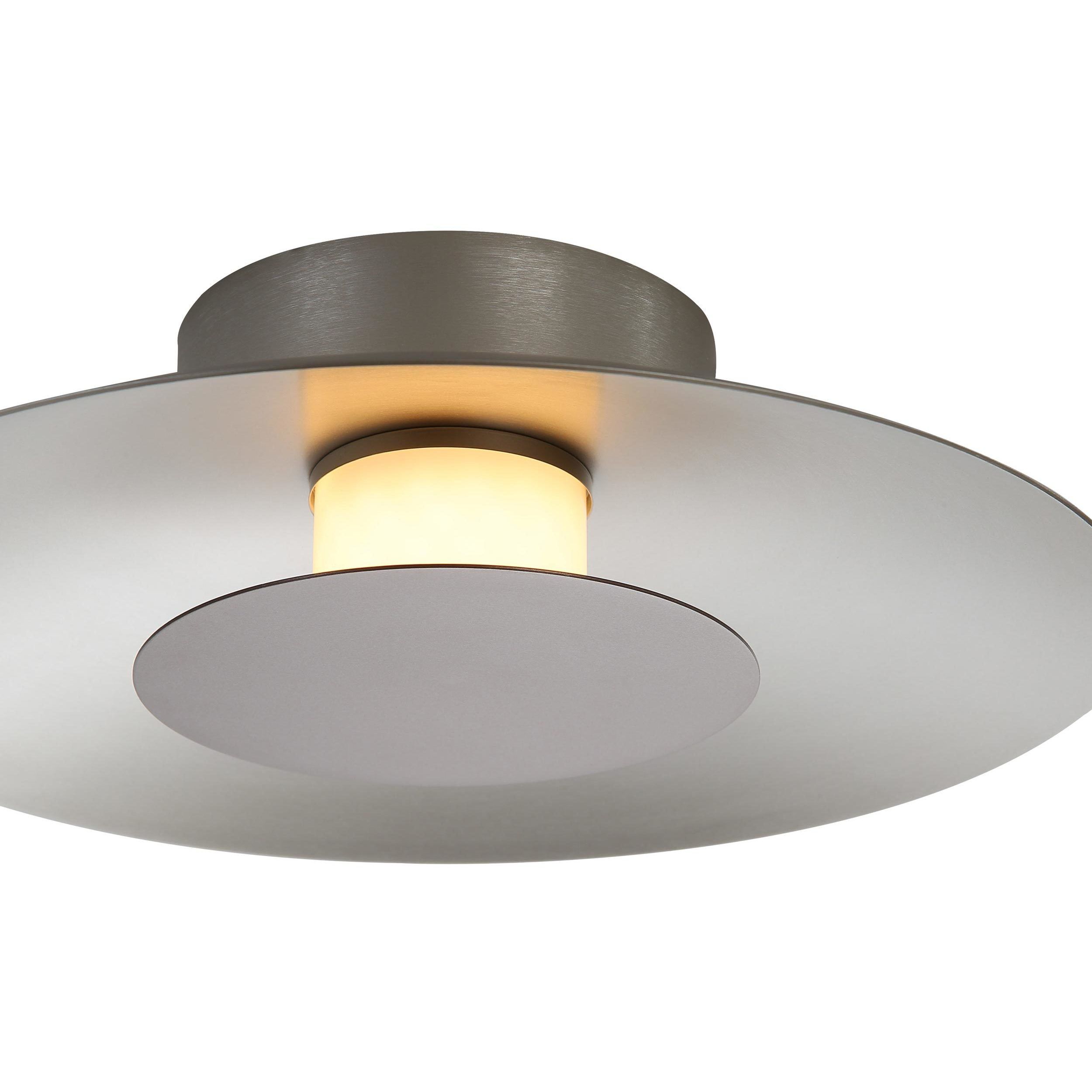 Yep Luma LED 11.75 inch Sand Nickel Flush Mount Ceiling Light in Coffee Silver
