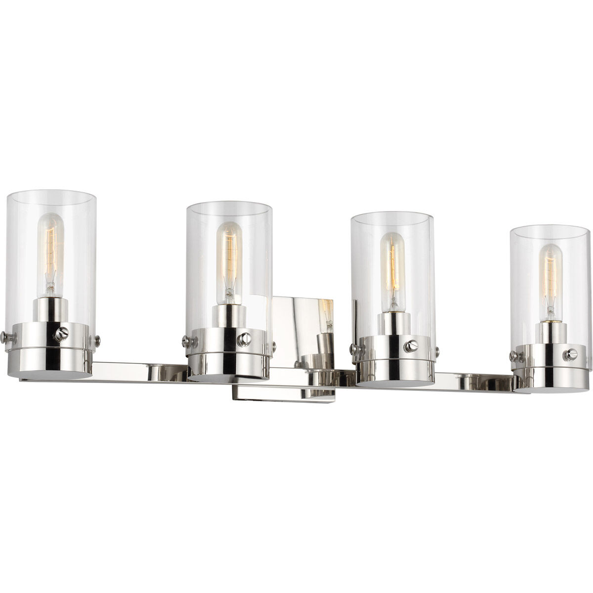 C&M by Chapman & Myers Garrett 4 Light 29.25 inch Polished Nickel Vanity Light Wall Light