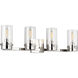 C&M by Chapman & Myers Garrett 4 Light 29.25 inch Polished Nickel Vanity Light Wall Light