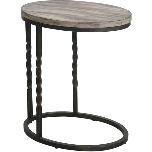 Tauret 23 X 20 inch Textured Aged Steel and Weathered Ivory Side Table