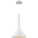 Lily 1 Light 10 inch Matte White and Satin Nickel Pendant Ceiling Light