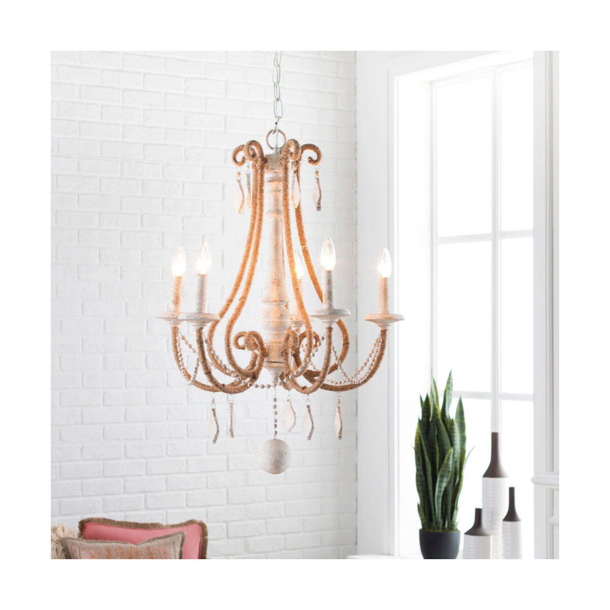 Ambrose 5 Light 23 inch Cream Chandelier Ceiling Light