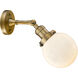 Franklin Restoration Beacon LED 6 inch Brushed Brass Sconce Wall Light in Matte White Glass, Franklin Restoration