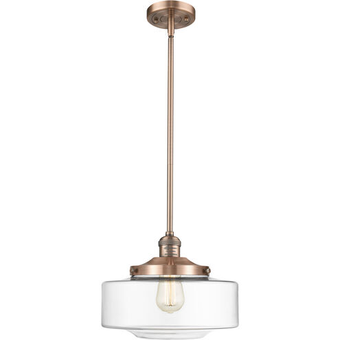 Franklin Restoration Bridgeton 1 Light 12 inch Antique Copper Mini Pendant Ceiling Light in Incandescent, Clear