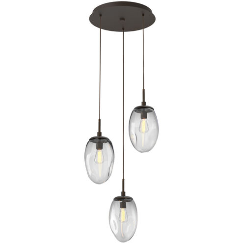 Meteo Incandescent 3 Light Flat Bronze Chandelier Ceiling Light, Round Multi-Port