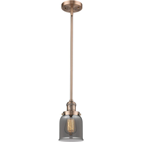 Franklin Restoration Bell 1 Light 5 inch Antique Copper Mini Pendant Ceiling Light in Incandescent, Plated Smoke, Franklin Restoration