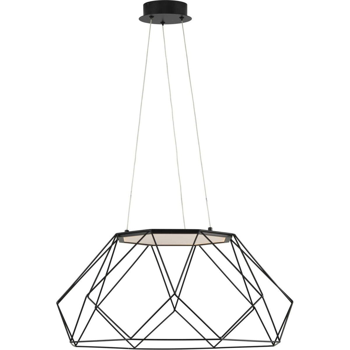 Geodesic LED LED 27 inch Matte Black Pendant Ceiling Light, Progress LED
