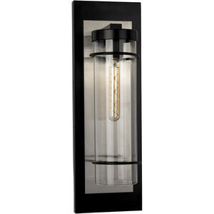 Colantro 1 Light 21.65 inch Matte Black and Brushed Nickel Outdoor Wall Sconce