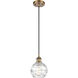 Ballston Small Deco Swirl LED 6 inch Brushed Brass Mini Pendant Ceiling Light in Black Textured, Ballston