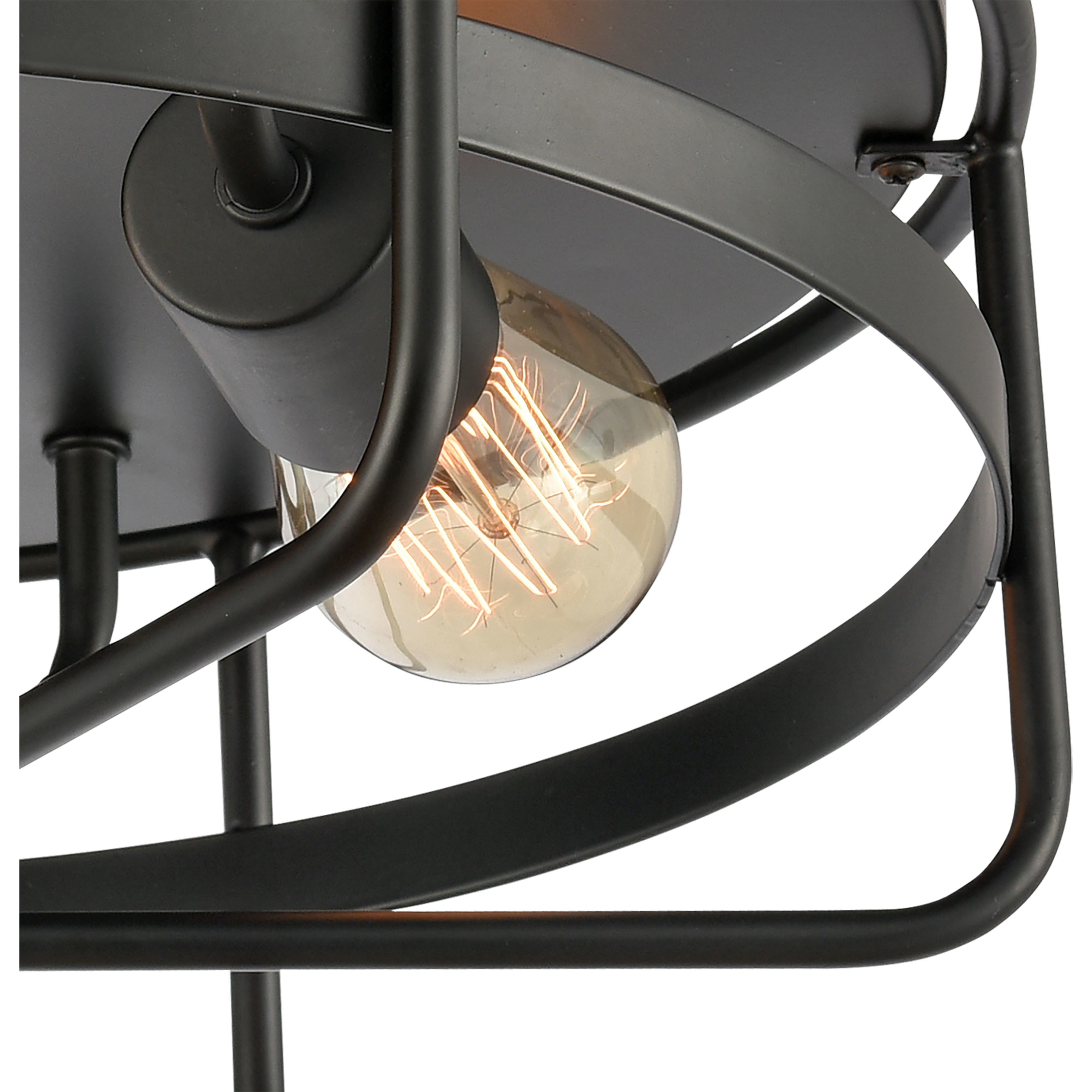 Wickshire 3 Light 16 inch Matte Black Flush Mount Ceiling Light