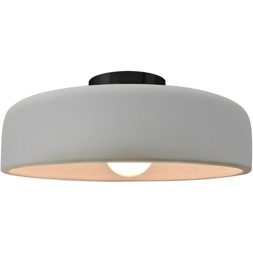 Radiance LED 16 inch Matte White and Matte Black Semi Flush Ceiling Light