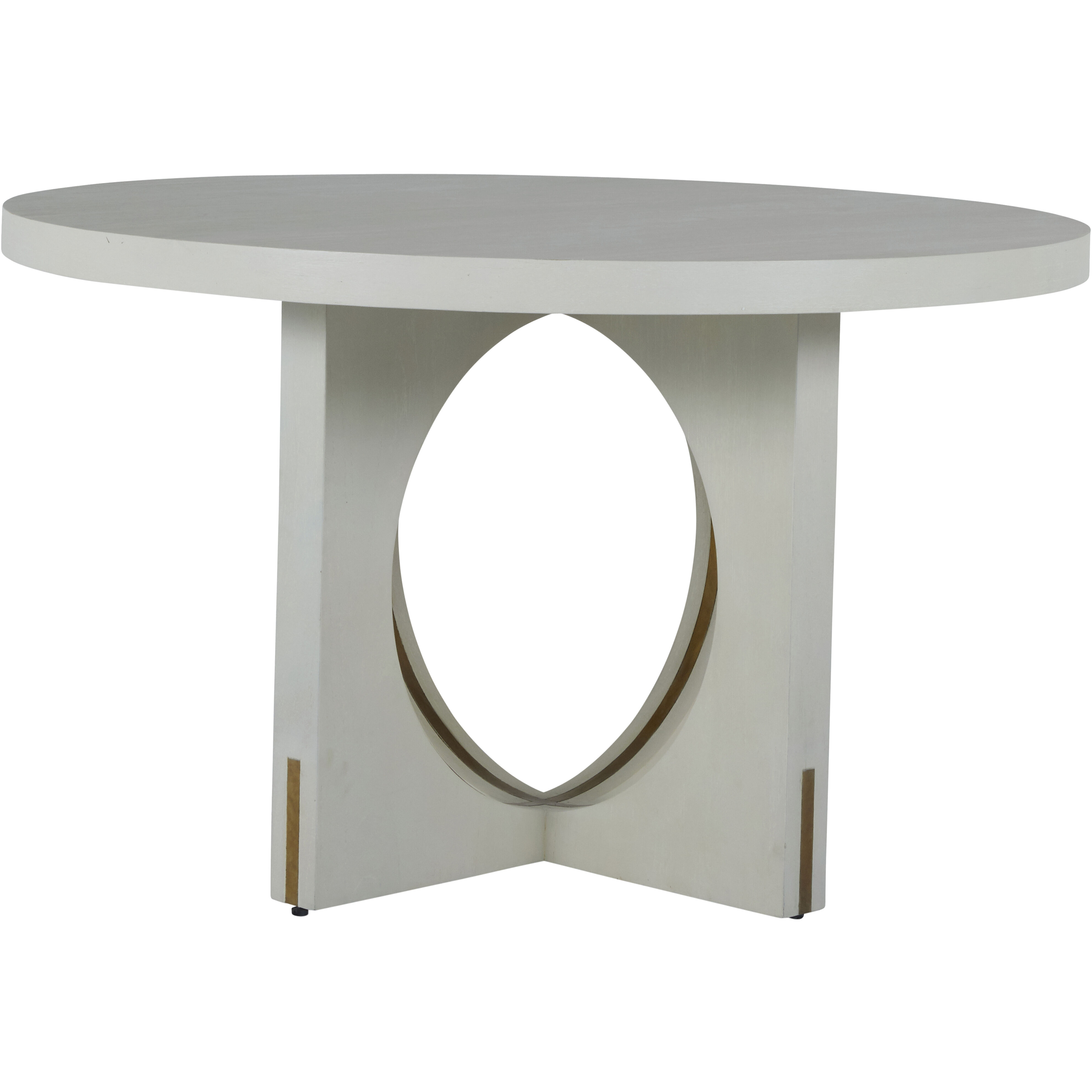 Sheila 48 X 48 inch Cerused White and Stained Gold Dining Table