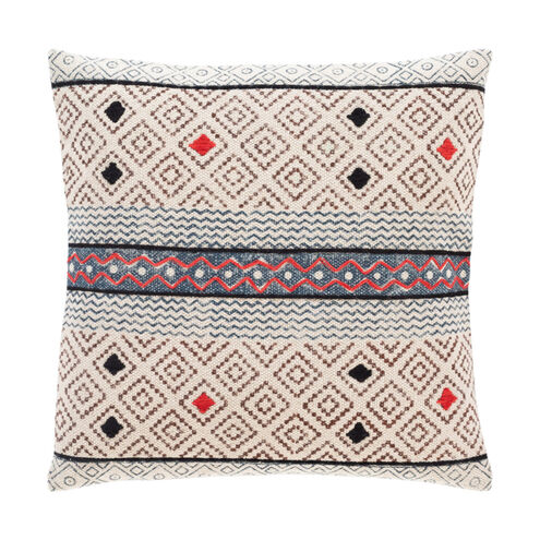 Zoya 20 X 20 inch Beige/Dark Brown/Black/Navy/Burnt Orange Pillow Cover