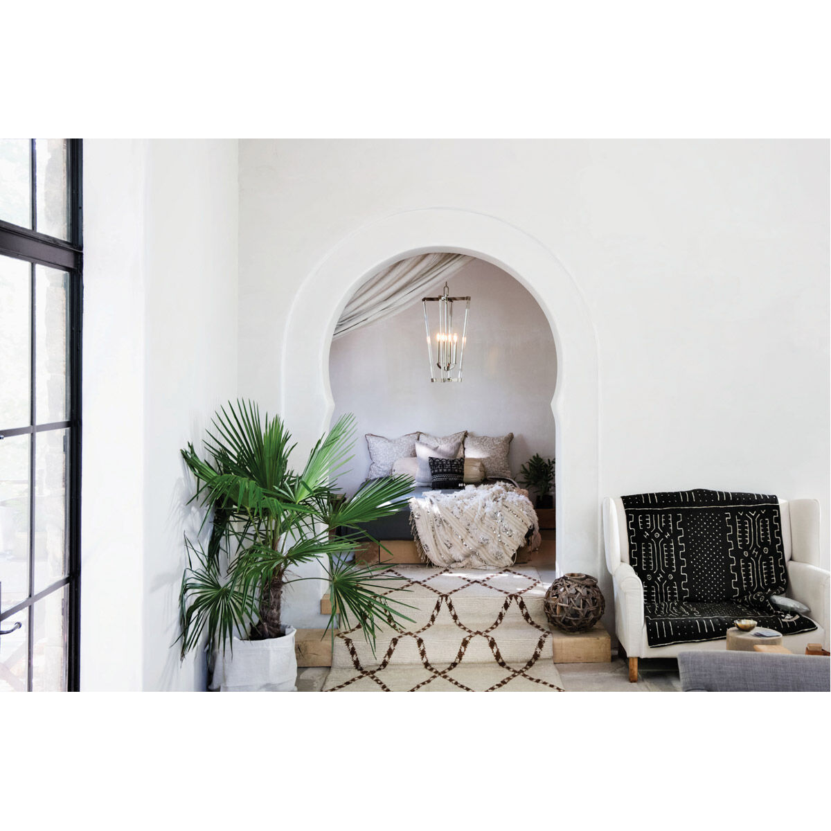 Empire 4 Light 17 inch Polished Nickel Foyer Ceiling Light, Single Tier