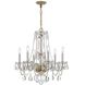Traditional Crystal 6 Light 23 inch Polished Brass Chandelier Ceiling Light