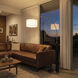 Taper 92 inch 14 watt Black and Satin Nickel Arc Floor Lamp Portable Light