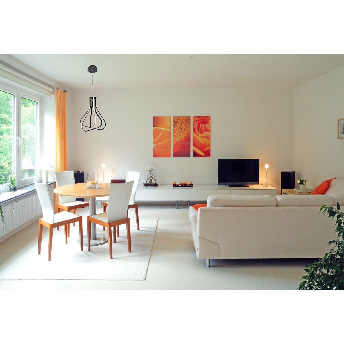 Dahlia LED 18.2 inch Black Pendant Ceiling Light