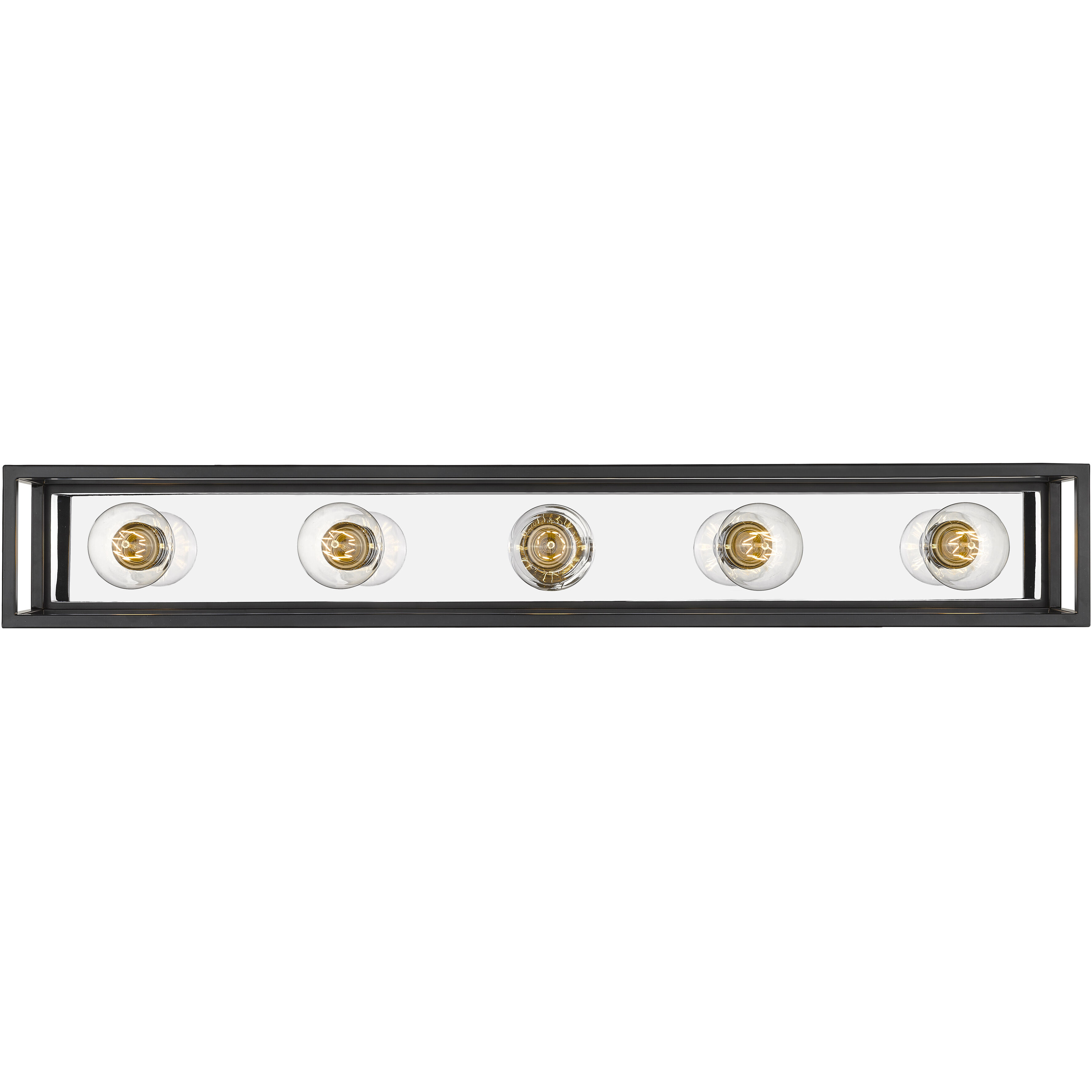 Kube 5 Light 39.5 inch Matte Black and Chrome Vanity Wall Light