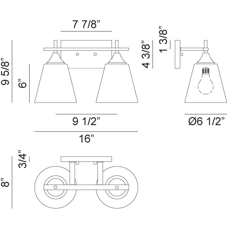 Hollis Wall Sconce Wall Light in Black