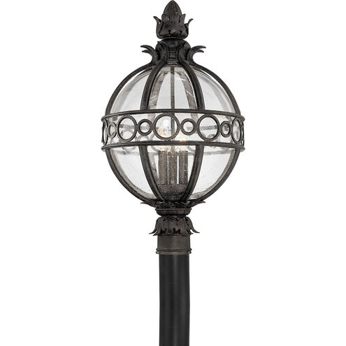 Campanile 3 Light 24 inch French Iron Post Lantern