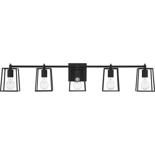 Dunn 5 Light 41 inch Flat Black Vanity Light Wall Light