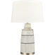Ansley 30 inch 150 watt White with Black and Satin Nickel Table Lamp Portable Light