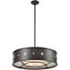 Roman 6 Light 25 inch Oil Rubbed Bronze with Brass and White Chandelier Ceiling Light
