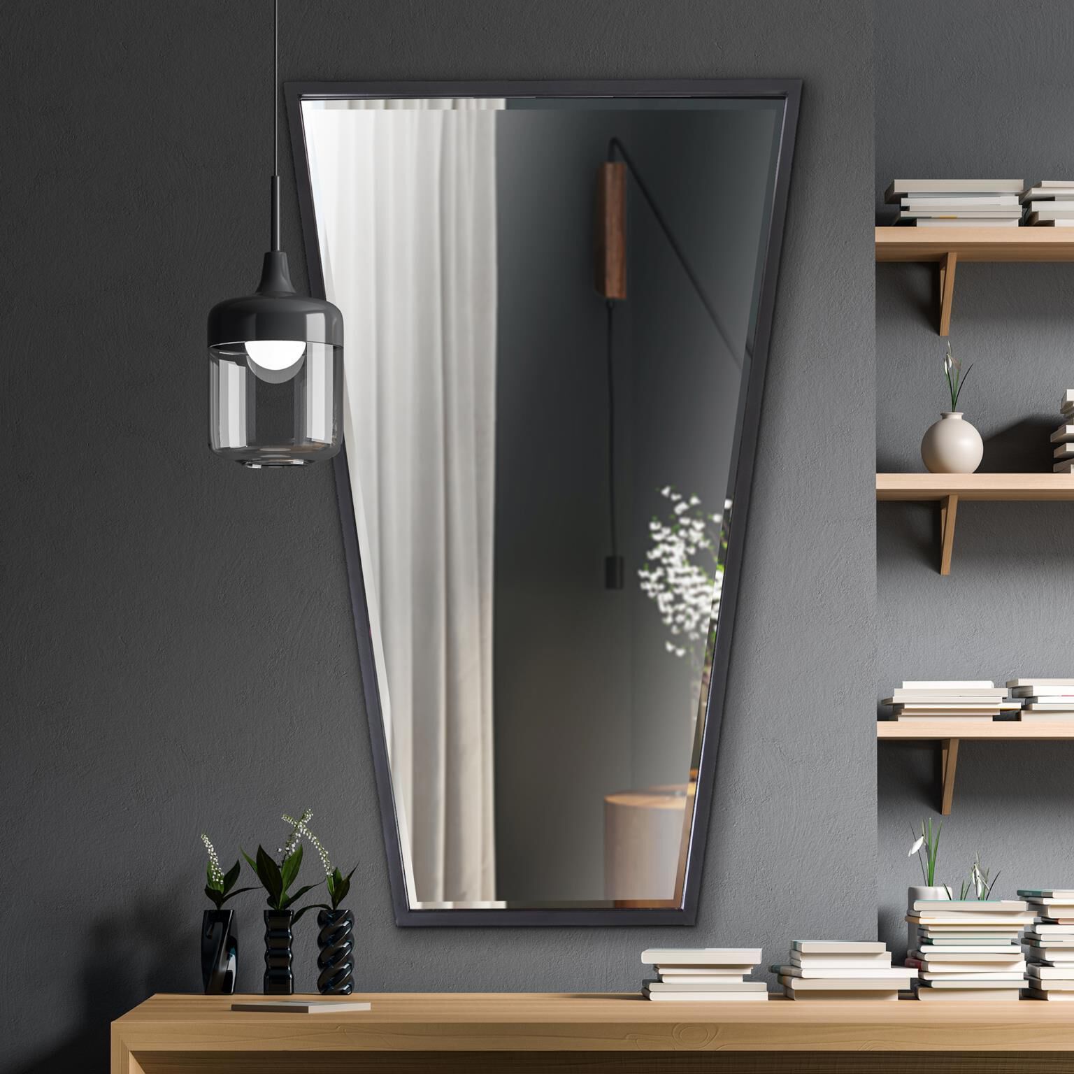 Ezra 47.5 X 30 inch Black Mirror