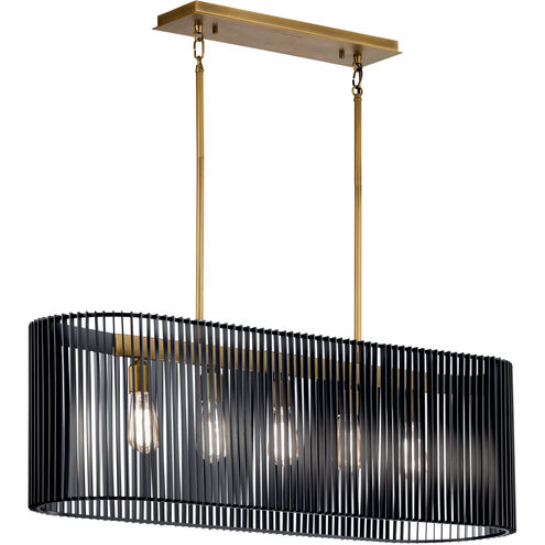 Linara 5 Light 12 inch Black Chandelier Linear (Single) Ceiling Light, Single