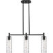 Downtown Urban Crown Point Island Light Ceiling Light in Matte Black, Deco Swirl