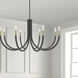 Wand 8 Light 38 inch Matte Black with Aged Brass Chandelier Ceiling Light in Matte Black and Aged Brass