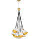 Lisa McDennon Nula 15 Light 26 inch Shell White with Gold Leaf Indoor Chandelier Ceiling Light