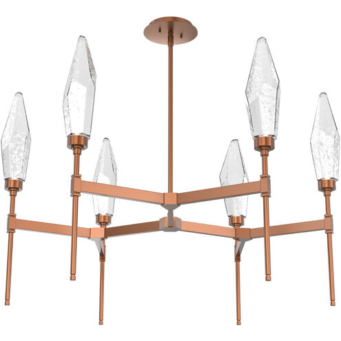Rock Crystal LED Burnished Bronze Chandelier Ceiling Light, Round Belvedere