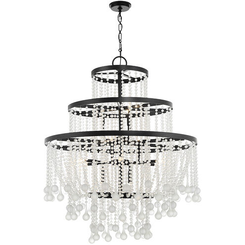 Luna 15 Light 45 inch Matte Black Chandelier Ceiling Light