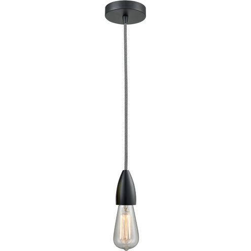 Fairchild Bare Bulb 1 Light 2 inch Matte Black Mini Pendant Ceiling Light in Zebra, Fairchild