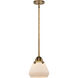 Nouveau 2 Fulton 1 Light 6.75 inch Brushed Brass Mini Pendant Ceiling Light in Incandescent, Matte White