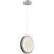 Iris LED 12 inch Metallic Beige Silver with Cocoa Single Pendant Ceiling Light