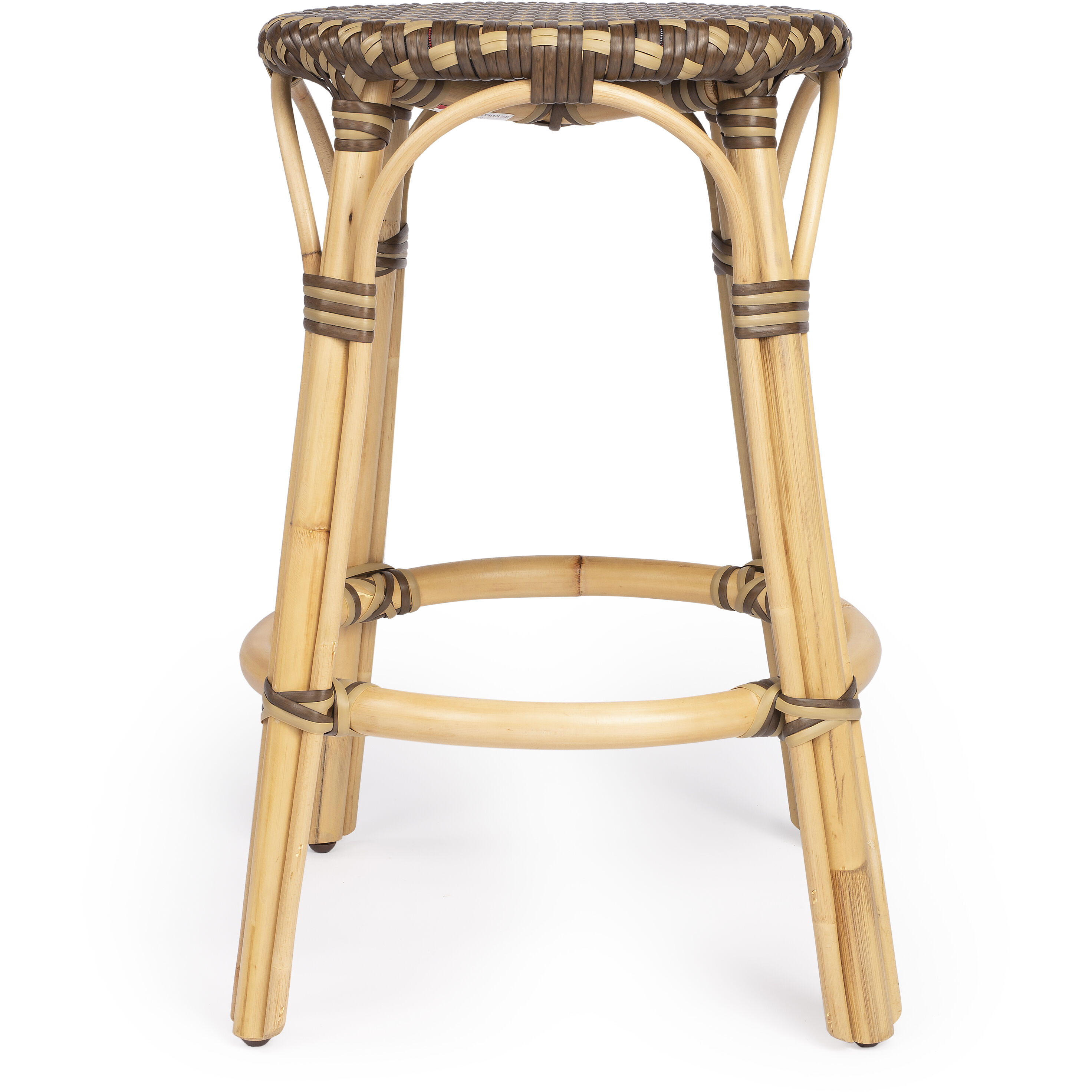 Tobias Brown Rattan Bar Stool