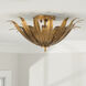 Eden 3 Light 18 inch Antique Gold Semi-Flush Mount Ceiling Light