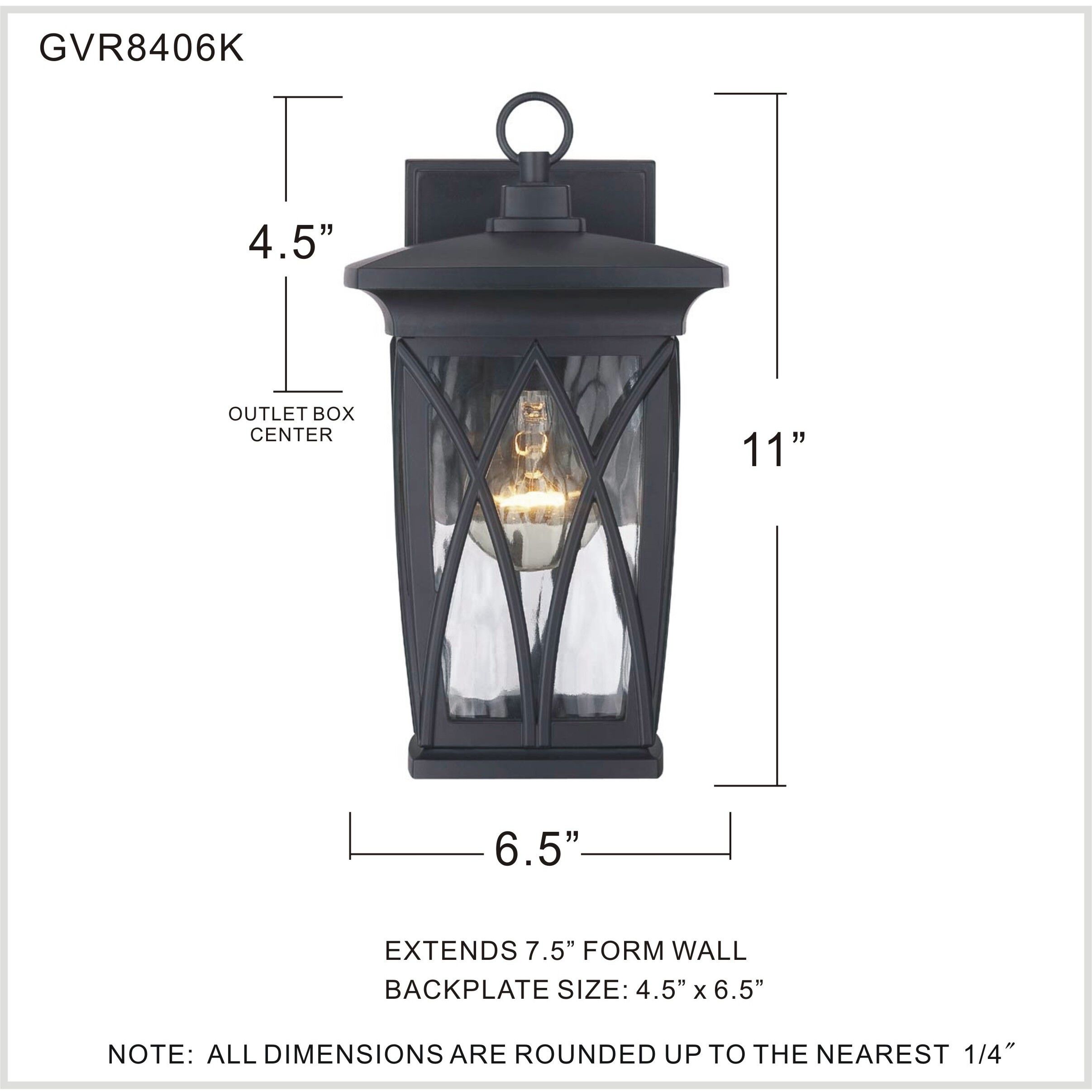 Grover 1 Light 11 inch Mystic Black Outdoor Wall Lantern
