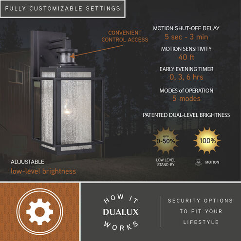 Hyde Park Espresso Bronze Outdoor Motion Sensor, Dualux